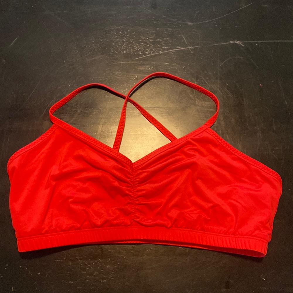 Handful sports bra. Red. No pads. Size Large. Excellent condition.